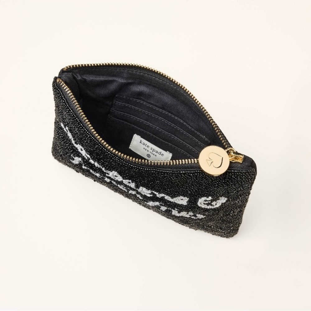 NWT Kate Spade Target New York - Champagne & French Fries Beaded Clutch Black - Picture 9 of 11